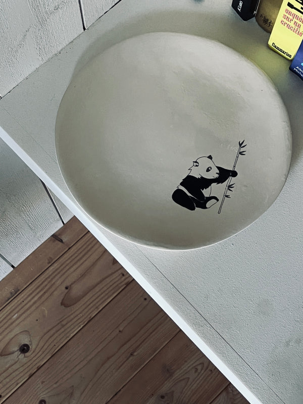 Assiette de présentation Panda Baby-ASSIETTE DE PRÉSENTATION-Three Seven Paris- Ceramic Plates, Platters, Bowls, Coffee Cups. Animal Designs, Zebra, Flamingo, Elephant. Graphic Designs and more.