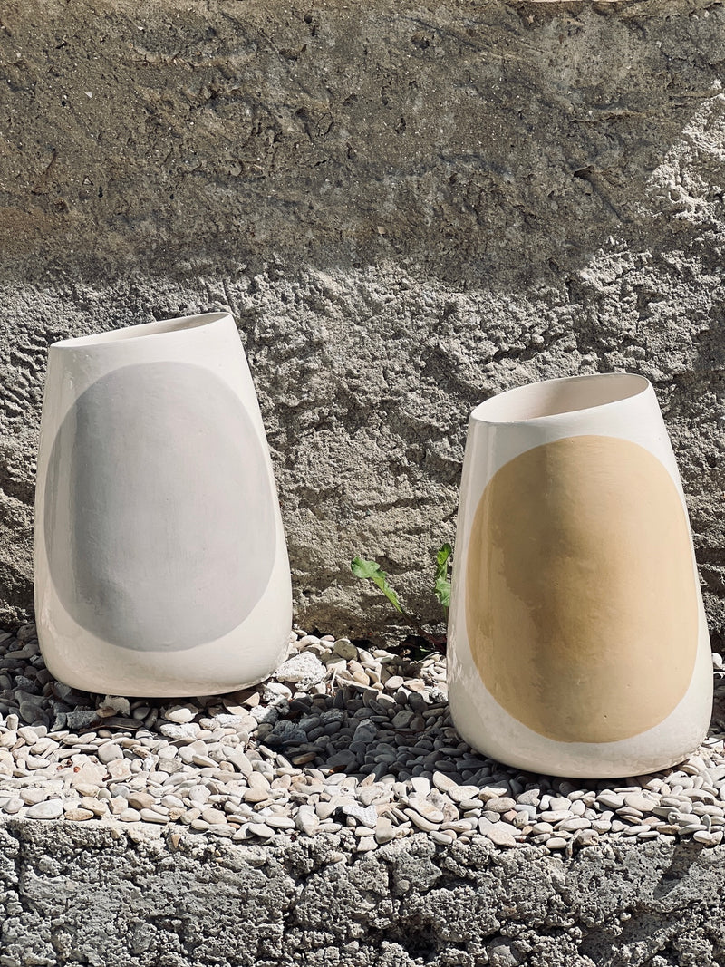 Vase XL Shades Mustard-VASE XL-Three Seven Paris- Ceramic Plates, Platters, Bowls, Coffee Cups. Animal Designs, Zebra, Flamingo, Elephant. Graphic Designs and more.