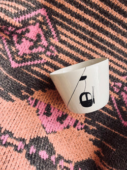 Tasse à thé Ski Lift Noir-TASSE À THÉ-Three Seven Paris- Ceramic Plates, Platters, Bowls, Coffee Cups. Animal Designs, Zebra, Flamingo, Elephant. Graphic Designs and more.