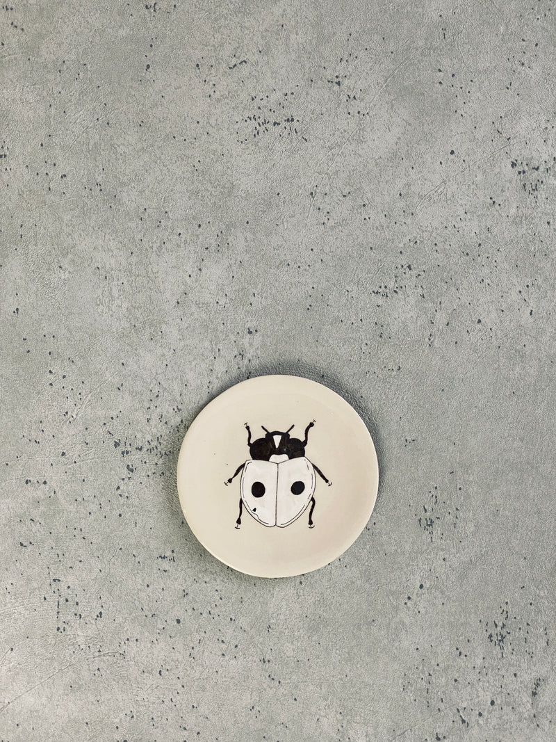 Assiette à tapas Ladybug-ASSIETTE À TAPAS-Three Seven Paris- Ceramic Plates, Platters, Bowls, Coffee Cups. Animal Designs, Zebra, Flamingo, Elephant. Graphic Designs and more.