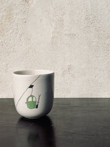 Tasse double espresso Skilift vert-GRANDE TIMBALE-Three Seven Paris- Ceramic Plates, Platters, Bowls, Coffee Cups. Animal Designs, Zebra, Flamingo, Elephant. Graphic Designs and more.