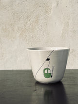 Grande tasse à thé skilift vert-TASSE A ESPRESSO-Three Seven Paris- Ceramic Plates, Platters, Bowls, Coffee Cups. Animal Designs, Zebra, Flamingo, Elephant. Graphic Designs and more.