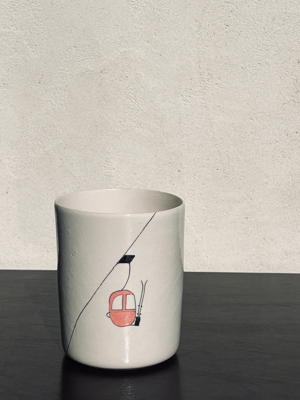 Mug xxl Sklillft rouge-Three Seven Paris- Ceramic Plates, Platters, Bowls, Coffee Cups. Animal Designs, Zebra, Flamingo, Elephant. Graphic Designs and more.