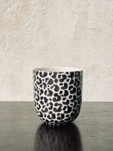 Tasse double espresso leopard print small-GRANDE TIMBALE-Three Seven Paris- Ceramic Plates, Platters, Bowls, Coffee Cups. Animal Designs, Zebra, Flamingo, Elephant. Graphic Designs and more.