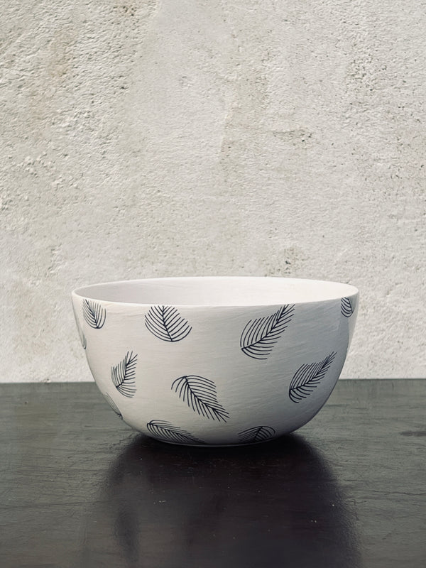 Bol new Feather small-BOL-Three Seven Paris- Ceramic Plates, Platters, Bowls, Coffee Cups. Animal Designs, Zebra, Flamingo, Elephant. Graphic Designs and more.