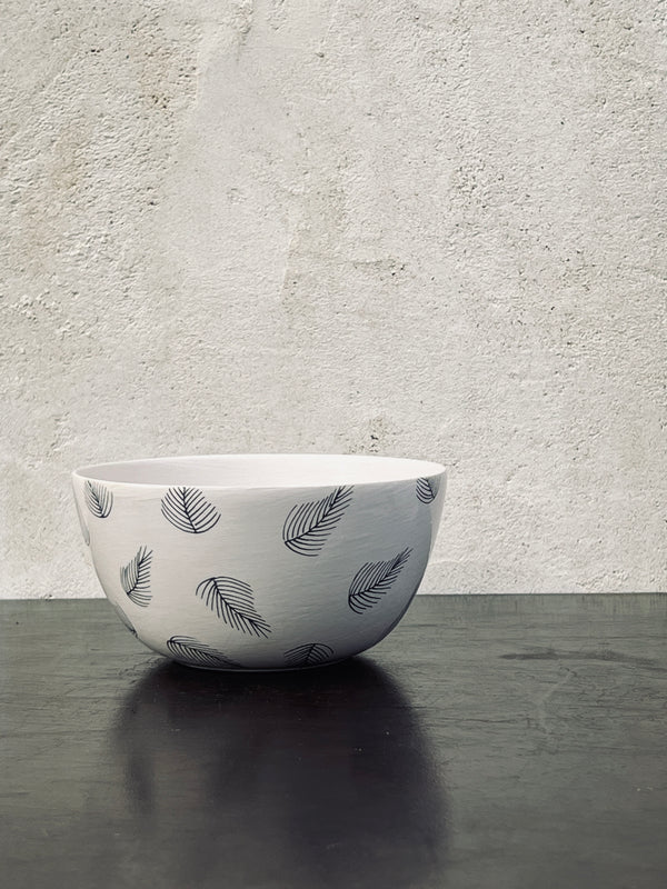 Bol new Feather small-BOL-Three Seven Paris- Ceramic Plates, Platters, Bowls, Coffee Cups. Animal Designs, Zebra, Flamingo, Elephant. Graphic Designs and more.