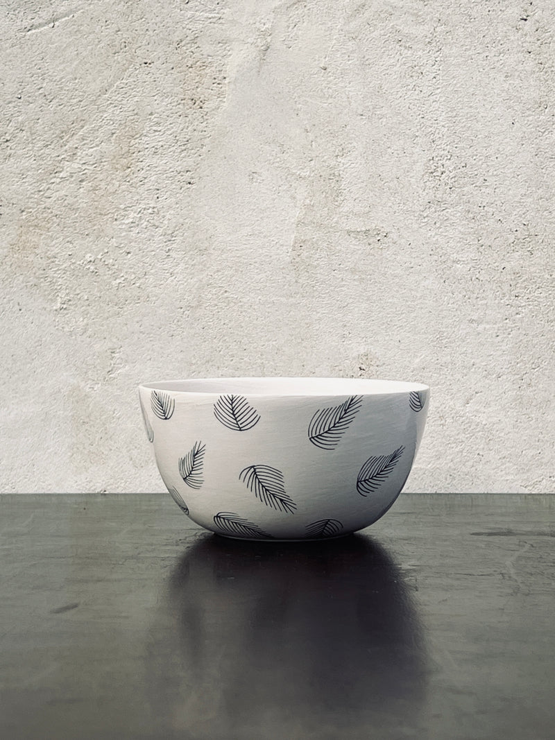 Bol new Feather small-BOL-Three Seven Paris- Ceramic Plates, Platters, Bowls, Coffee Cups. Animal Designs, Zebra, Flamingo, Elephant. Graphic Designs and more.