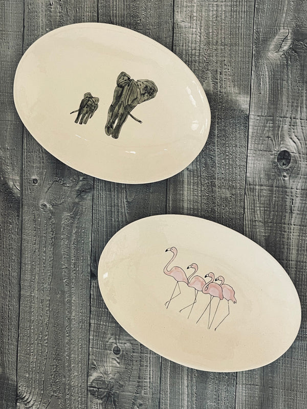 VP 535-Three Seven Paris- Ceramic Plates, Platters, Bowls, Coffee Cups. Animal Designs, Zebra, Flamingo, Elephant. Graphic Designs and more.