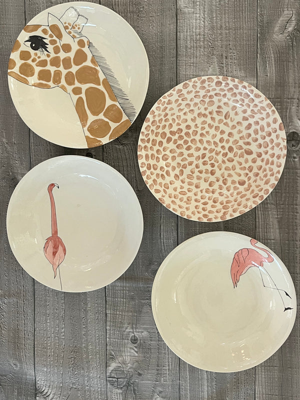 VP 219-Three Seven Paris- Ceramic Plates, Platters, Bowls, Coffee Cups. Animal Designs, Zebra, Flamingo, Elephant. Graphic Designs and more.