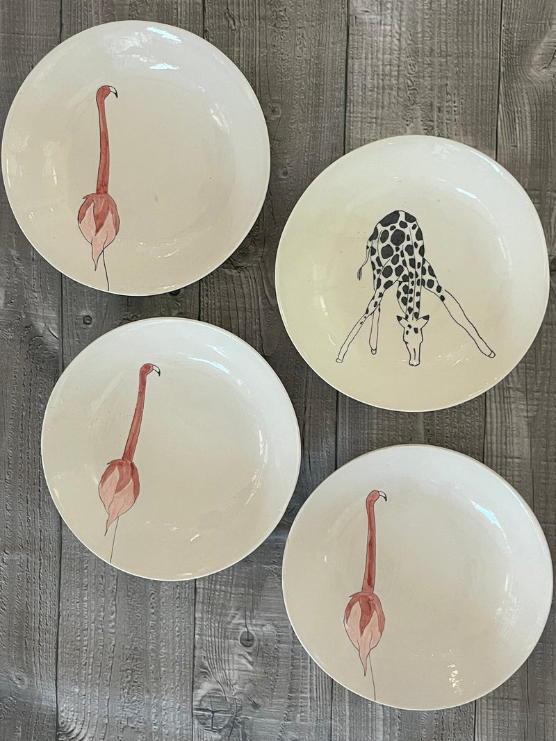 VP 202-Three Seven Paris- Ceramic Plates, Platters, Bowls, Coffee Cups. Animal Designs, Zebra, Flamingo, Elephant. Graphic Designs and more.