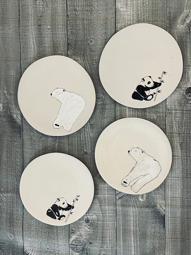 VP 441-Three Seven Paris- Ceramic Plates, Platters, Bowls, Coffee Cups. Animal Designs, Zebra, Flamingo, Elephant. Graphic Designs and more.