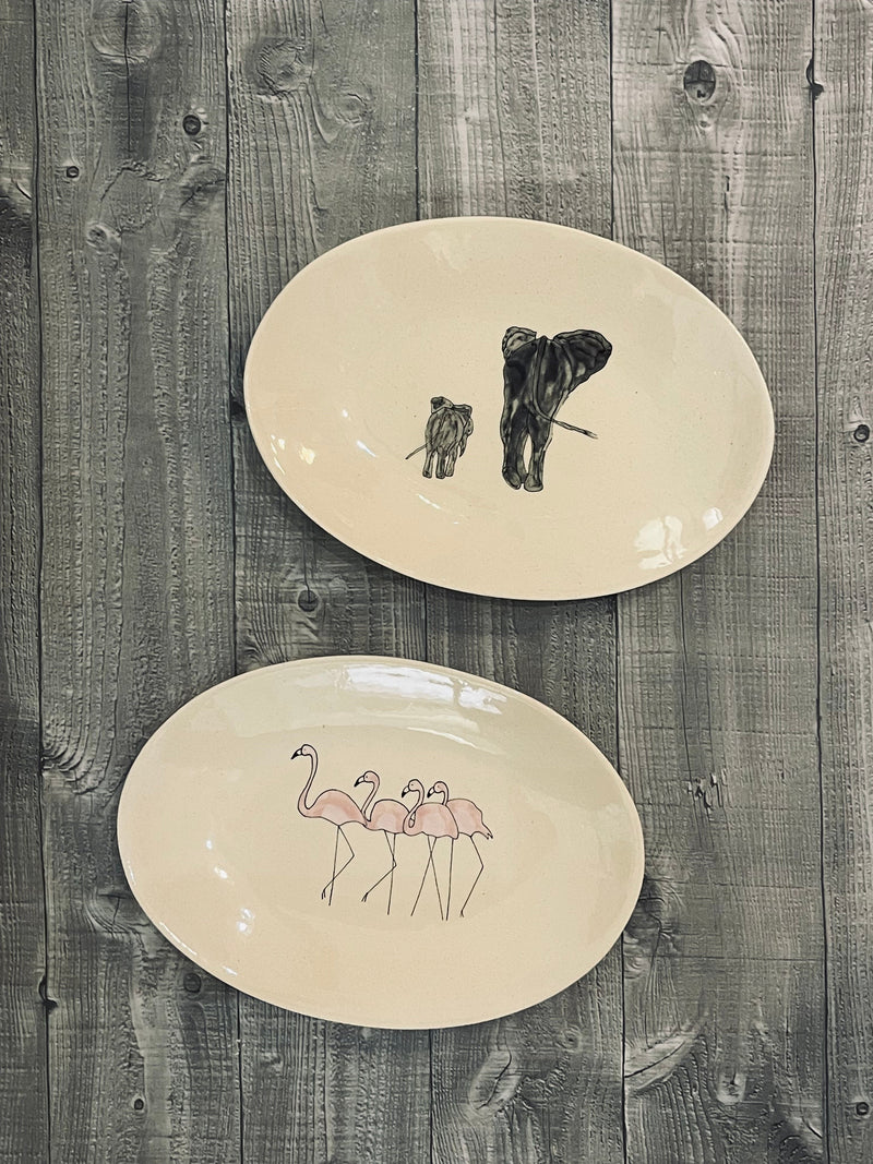 VP 953-Three Seven Paris- Ceramic Plates, Platters, Bowls, Coffee Cups. Animal Designs, Zebra, Flamingo, Elephant. Graphic Designs and more.