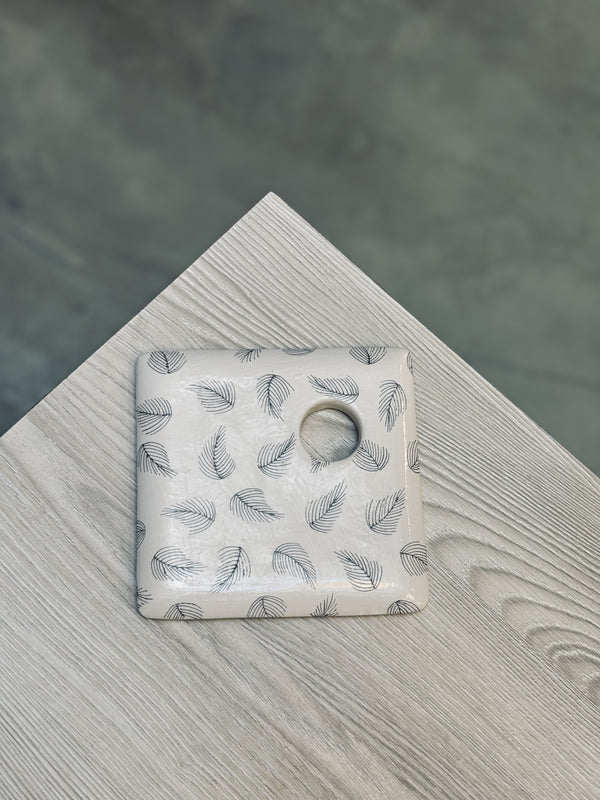 Mouillette Simple Feather medium-COQUETIER SIMPLE-Three Seven Paris- Ceramic Plates, Platters, Bowls, Coffee Cups. Animal Designs, Zebra, Flamingo, Elephant. Graphic Designs and more.