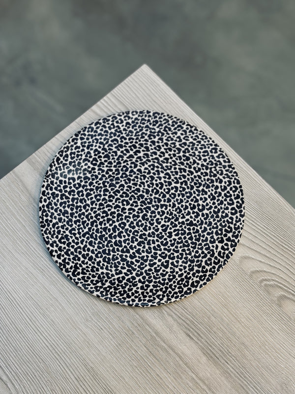 Assiette principale Leopard Print Medium-ASSIETTE PRINCIPALE-Three Seven Paris- Ceramic Plates, Platters, Bowls, Coffee Cups. Animal Designs, Zebra, Flamingo, Elephant. Graphic Designs and more.