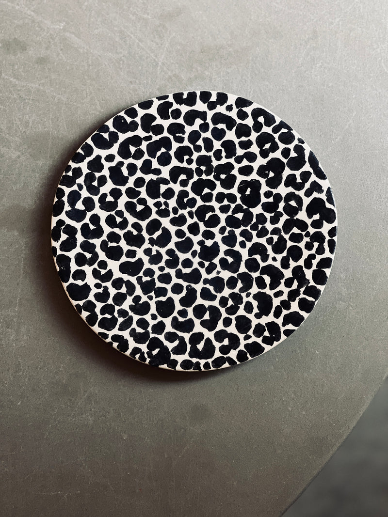 Assiette à dessert Leopard print Medium-ASSIETTE À DESSERT-Three Seven Paris- Ceramic Plates, Platters, Bowls, Coffee Cups. Animal Designs, Zebra, Flamingo, Elephant. Graphic Designs and more.