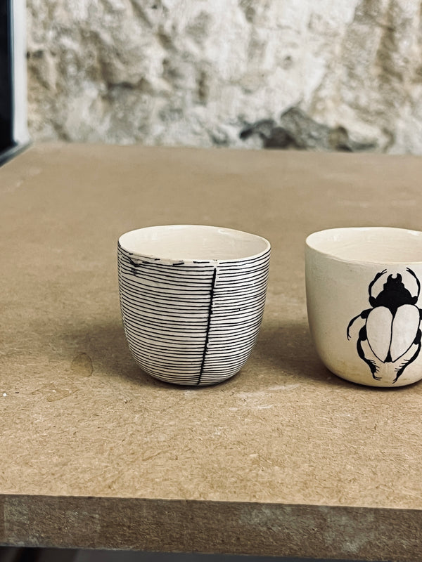 DS 194-TASSE À RISTRETTO-Three Seven Paris- Ceramic Plates, Platters, Bowls, Coffee Cups. Animal Designs, Zebra, Flamingo, Elephant. Graphic Designs and more.