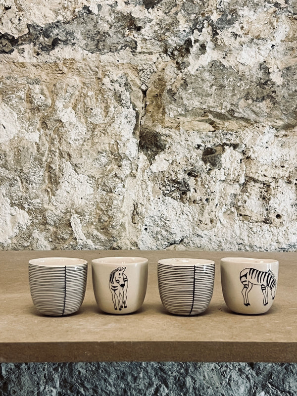 DS 189-TASSE À RISTRETTO-Three Seven Paris- Ceramic Plates, Platters, Bowls, Coffee Cups. Animal Designs, Zebra, Flamingo, Elephant. Graphic Designs and more.