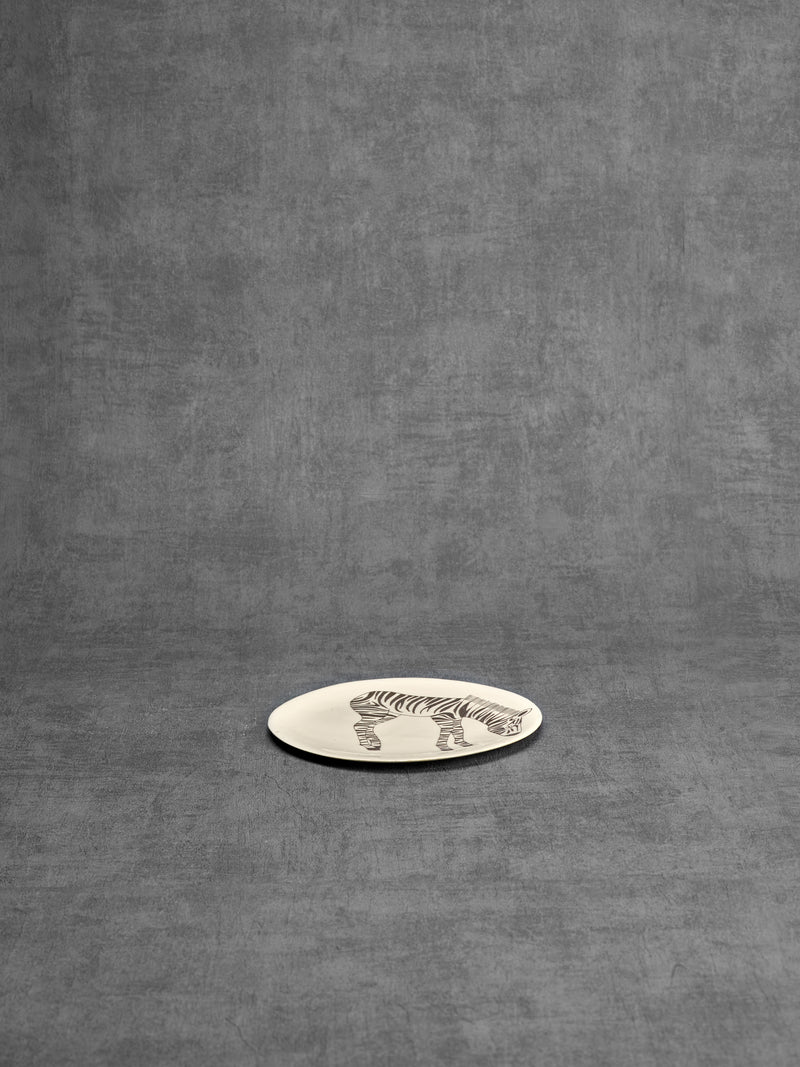 Assiette à dessert Zebra Profil-ASSIETTE À DESSERT-Three Seven Paris- Ceramic Plates, Platters, Bowls, Coffee Cups. Animal Designs, Zebra, Flamingo, Elephant. Graphic Designs and more.
