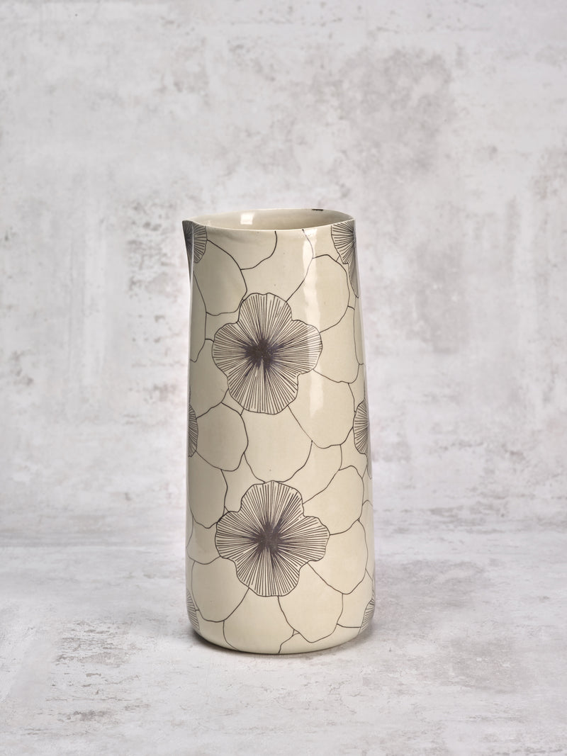Vase haut Flowers 1-VASE HAUT-Three Seven Paris- Ceramic Plates, Platters, Bowls, Coffee Cups. Animal Designs, Zebra, Flamingo, Elephant. Graphic Designs and more.