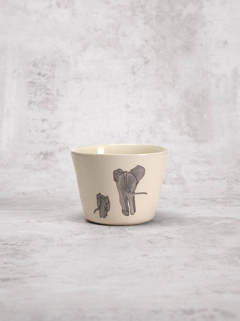 Tasse à thé Elephant Mother-TASSE À THÉ-Three Seven Paris- Ceramic Plates, Platters, Bowls, Coffee Cups. Animal Designs, Zebra, Flamingo, Elephant. Graphic Designs and more.