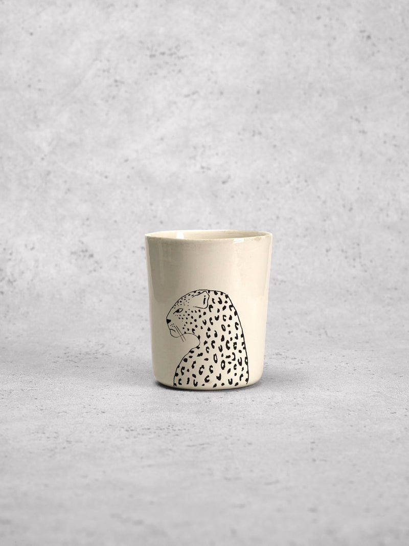 Grande timbale Leopard Profil-GRANDE TIMBALE-Three Seven Paris- Ceramic Plates, Platters, Bowls, Coffee Cups. Animal Designs, Zebra, Flamingo, Elephant. Graphic Designs and more.