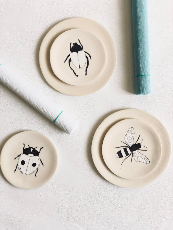 Assiette à dessert Ladybug-ASSIETTE À DESSERT-Three Seven Paris- Ceramic Plates, Platters, Bowls, Coffee Cups. Animal Designs, Zebra, Flamingo, Elephant. Graphic Designs and more.