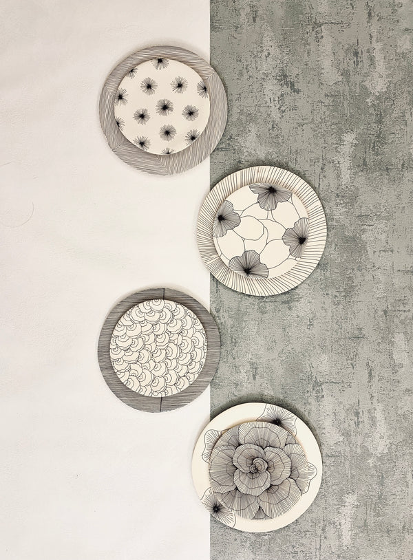 Coffret Assiettes mixtes-COFFRET-Three Seven Paris- Ceramic Plates, Platters, Bowls, Coffee Cups. Animal Designs, Zebra, Flamingo, Elephant. Graphic Designs and more.