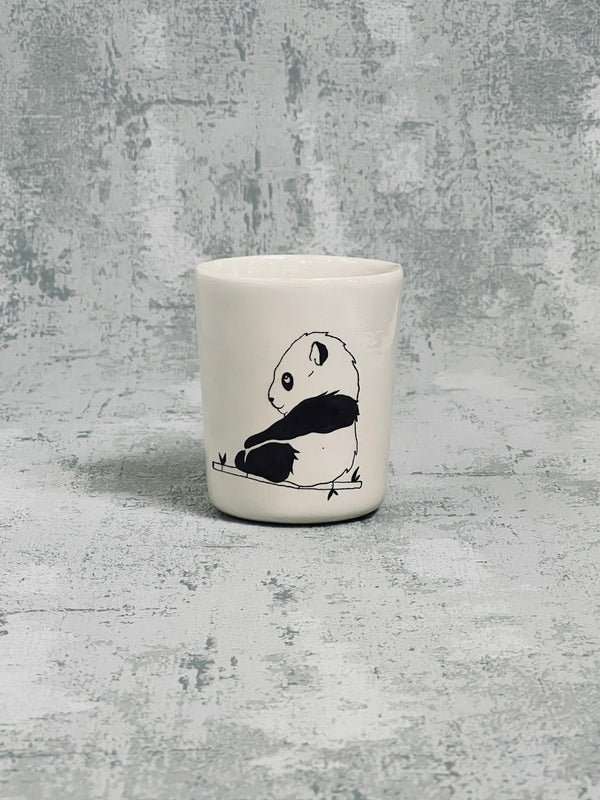 Grande timbale Panda Teenager-GRANDE TIMBALE-Three Seven Paris- Ceramic Plates, Platters, Bowls, Coffee Cups. Animal Designs, Zebra, Flamingo, Elephant. Graphic Designs and more.