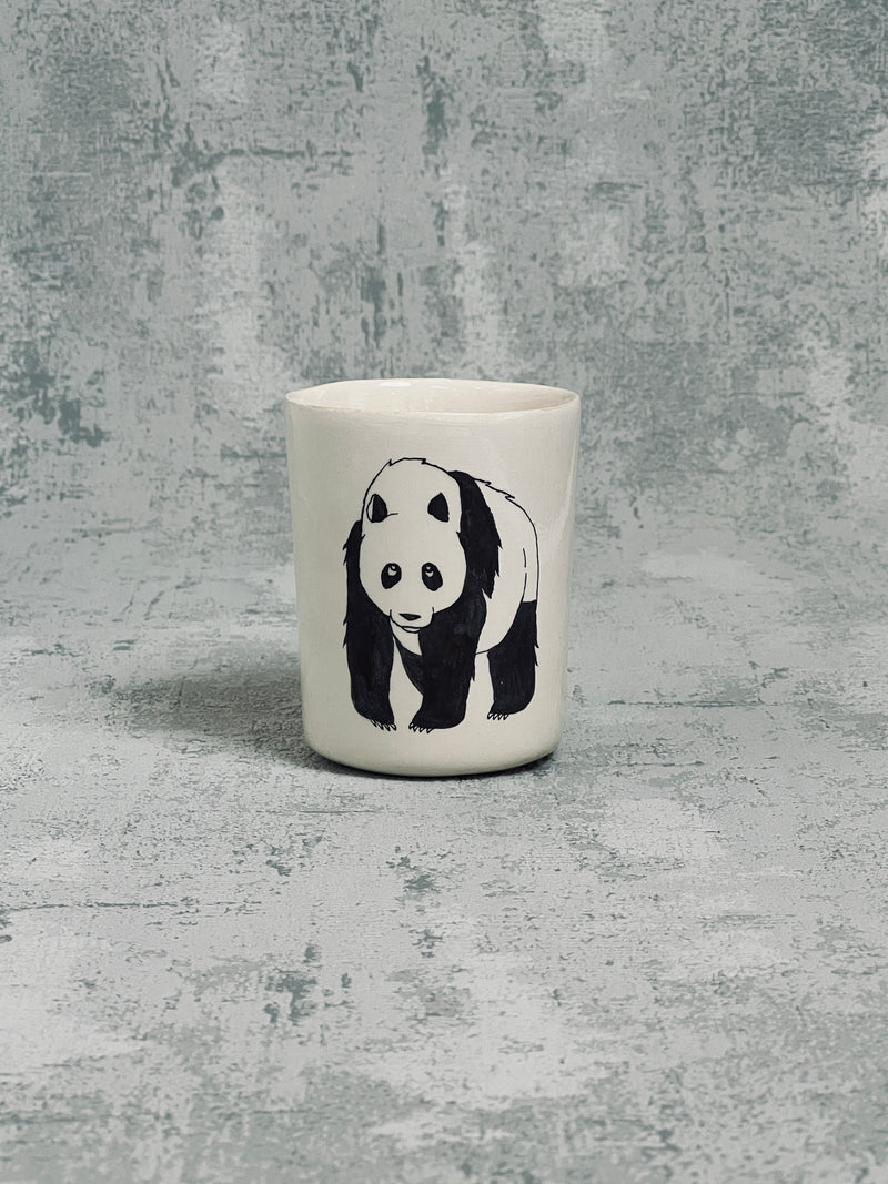 Grande timbale Panda Front-GRANDE TIMBALE-Three Seven Paris- Ceramic Plates, Platters, Bowls, Coffee Cups. Animal Designs, Zebra, Flamingo, Elephant. Graphic Designs and more.