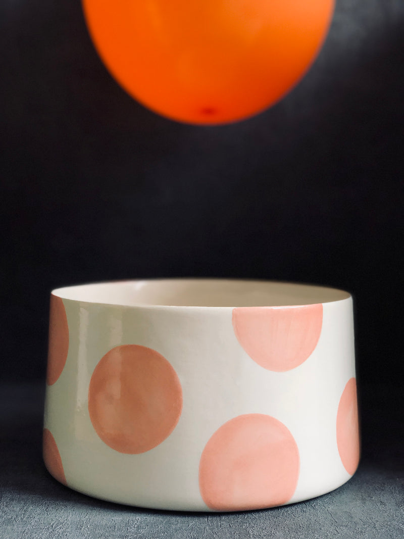 Saladier Matriochka Large Pucks Orange-SALADIER MATRIOCHKA-Three Seven Paris- Ceramic Plates, Platters, Bowls, Coffee Cups. Animal Designs, Zebra, Flamingo, Elephant. Graphic Designs and more.