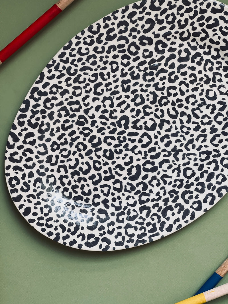 Petit plat de service Léopard Print Small-PETIT PLAT DE SERVICE-Three Seven Paris- Ceramic Plates, Platters, Bowls, Coffee Cups. Animal Designs, Zebra, Flamingo, Elephant. Graphic Designs and more.