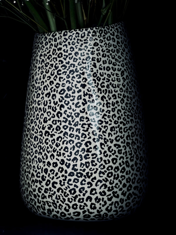 Vase XL Léopard Print Small-VASE XL-Three Seven Paris- Ceramic Plates, Platters, Bowls, Coffee Cups. Animal Designs, Zebra, Flamingo, Elephant. Graphic Designs and more.