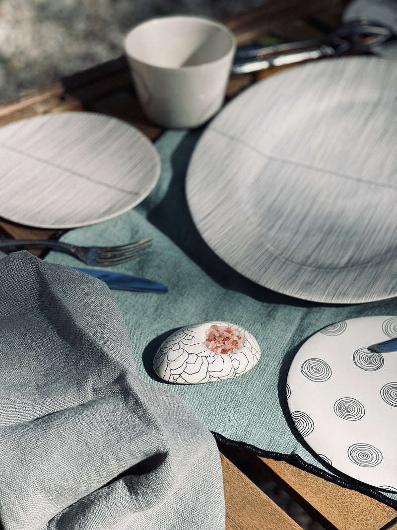Poivre & Sel Coral Seashell-POIVRE & SEL-Three Seven Paris- Ceramic Plates, Platters, Bowls, Coffee Cups. Animal Designs, Zebra, Flamingo, Elephant. Graphic Designs and more.