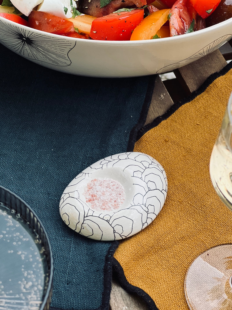 Poivre & Sel Coral Seashell-POIVRE & SEL-Three Seven Paris- Ceramic Plates, Platters, Bowls, Coffee Cups. Animal Designs, Zebra, Flamingo, Elephant. Graphic Designs and more.