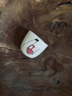 Tasse à ristretto Ski Lift Rouge-TASSE À RISTRETTO-Three Seven Paris- Ceramic Plates, Platters, Bowls, Coffee Cups. Animal Designs, Zebra, Flamingo, Elephant. Graphic Designs and more.