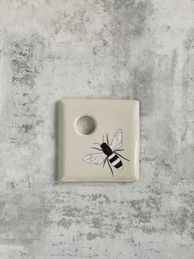 Mouillette Simple Bee-COQUETIER SIMPLE-Three Seven Paris- Ceramic Plates, Platters, Bowls, Coffee Cups. Animal Designs, Zebra, Flamingo, Elephant. Graphic Designs and more.