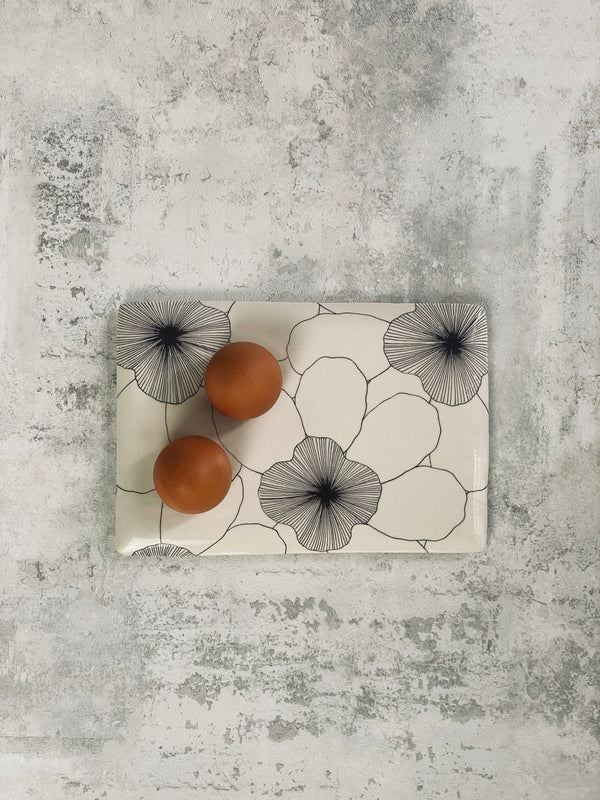Mouillette Double Flowers 1-COQUETIER DOUBLE-Three Seven Paris- Ceramic Plates, Platters, Bowls, Coffee Cups. Animal Designs, Zebra, Flamingo, Elephant. Graphic Designs and more.