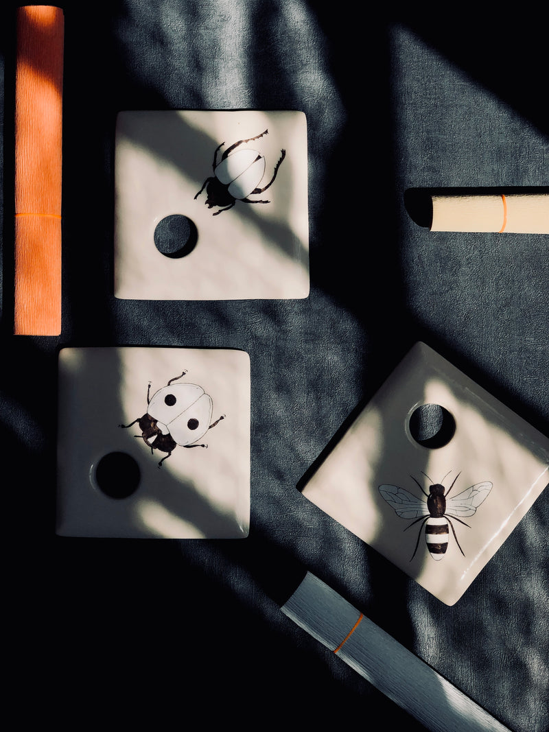 Mouillette Simple Ladybug-COQUETIER SIMPLE-Three Seven Paris- Ceramic Plates, Platters, Bowls, Coffee Cups. Animal Designs, Zebra, Flamingo, Elephant. Graphic Designs and more.