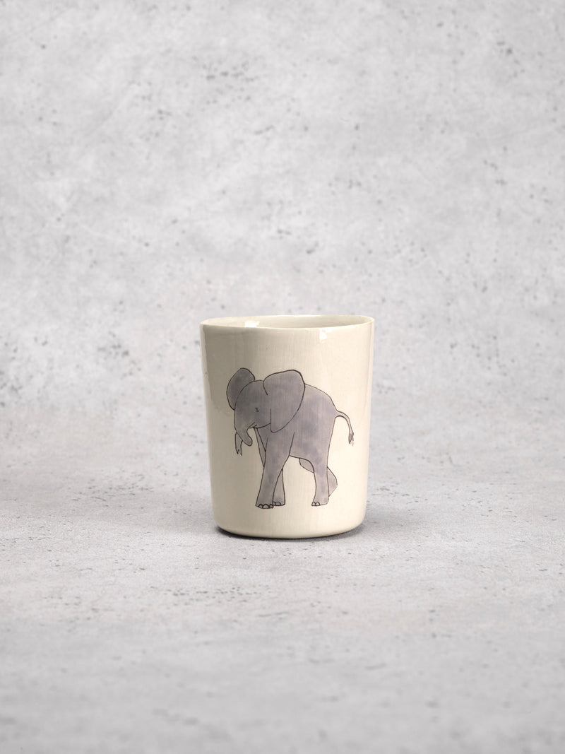 Grande timbale Elephant Front-GRANDE TIMBALE-Three Seven Paris- Ceramic Plates, Platters, Bowls, Coffee Cups. Animal Designs, Zebra, Flamingo, Elephant. Graphic Designs and more.