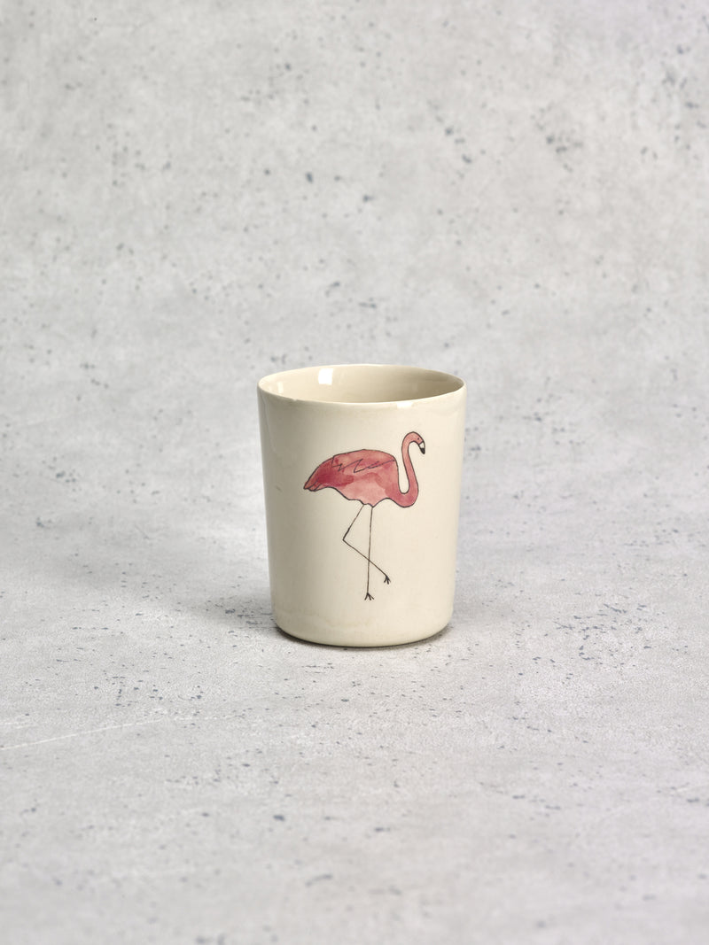 Grande timbale Flamingo Profil-GRANDE TIMBALE-Three Seven Paris- Ceramic Plates, Platters, Bowls, Coffee Cups. Animal Designs, Zebra, Flamingo, Elephant. Graphic Designs and more.