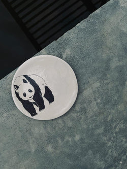 Assiette à dessert Panda Front-ASSIETTE À DESSERT-Three Seven Paris- Ceramic Plates, Platters, Bowls, Coffee Cups. Animal Designs, Zebra, Flamingo, Elephant. Graphic Designs and more.