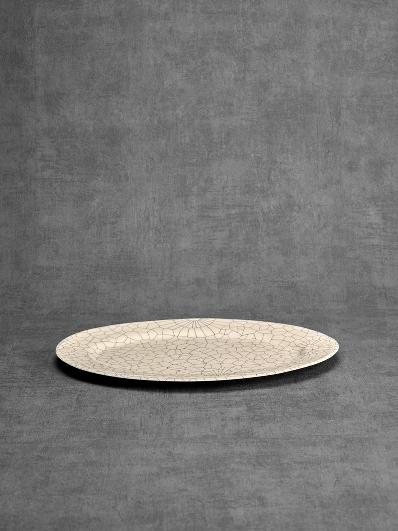 Grand plat de service Dryness Noir-GRAND PLAT DE SERVICE-Three Seven Paris- Ceramic Plates, Platters, Bowls, Coffee Cups. Animal Designs, Zebra, Flamingo, Elephant. Graphic Designs and more.