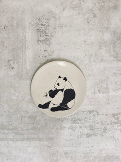 Assiette à dessert Panda Mother-ASSIETTE À DESSERT-Three Seven Paris- Ceramic Plates, Platters, Bowls, Coffee Cups. Animal Designs, Zebra, Flamingo, Elephant. Graphic Designs and more.