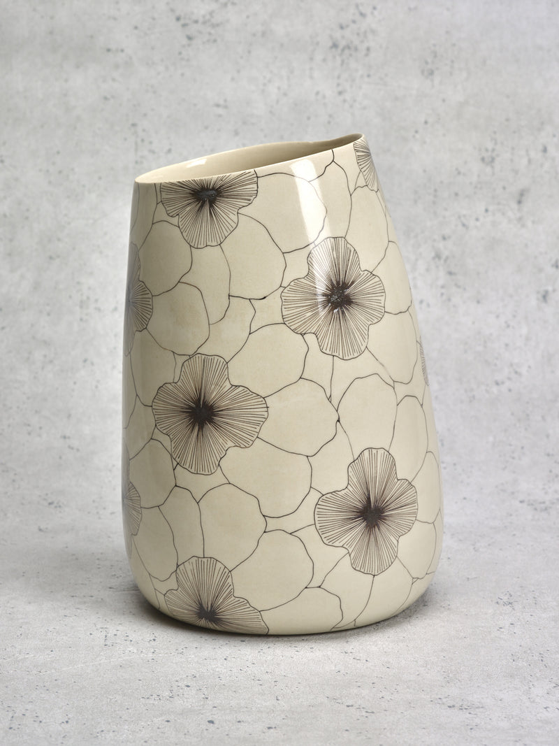 Vase XL Flowers 1-VASE XL-Three Seven Paris- Ceramic Plates, Platters, Bowls, Coffee Cups. Animal Designs, Zebra, Flamingo, Elephant. Graphic Designs and more.