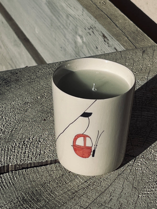 Bougie Ski Lift Rouge-BOUGIE-Three Seven Paris- Ceramic Plates, Platters, Bowls, Coffee Cups. Animal Designs, Zebra, Flamingo, Elephant. Graphic Designs and more.
